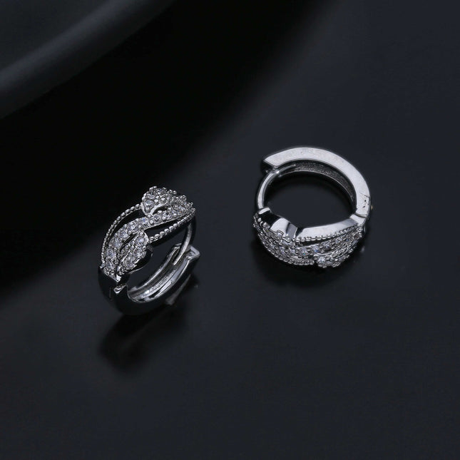 Hand Polish Cz Hoop Earring - ESKU301800174