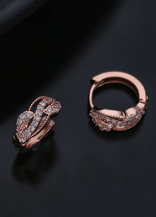 Hand Polish Cz Hoop Earring - ESKU301800174