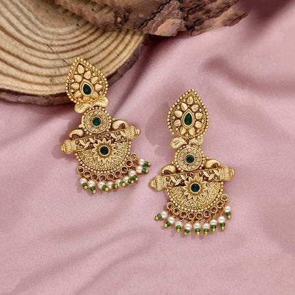 Copper Gold Stone Earrings - ESKU301800217