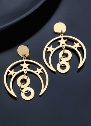 Moon And Star Earrings - ESKU301800232