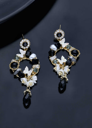 Beautiful Rhinestone Dangle Earrings - ESKU301800264
