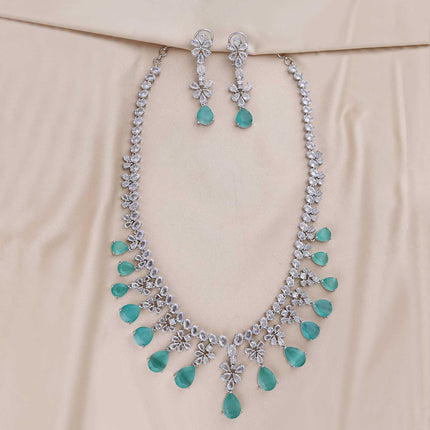Cubic Zirconia Necklace Jewellery Set - ESKU301800281