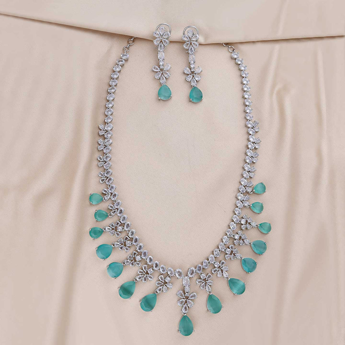 Cubic Zirconia Necklace Jewellery Set - ESKU301800281