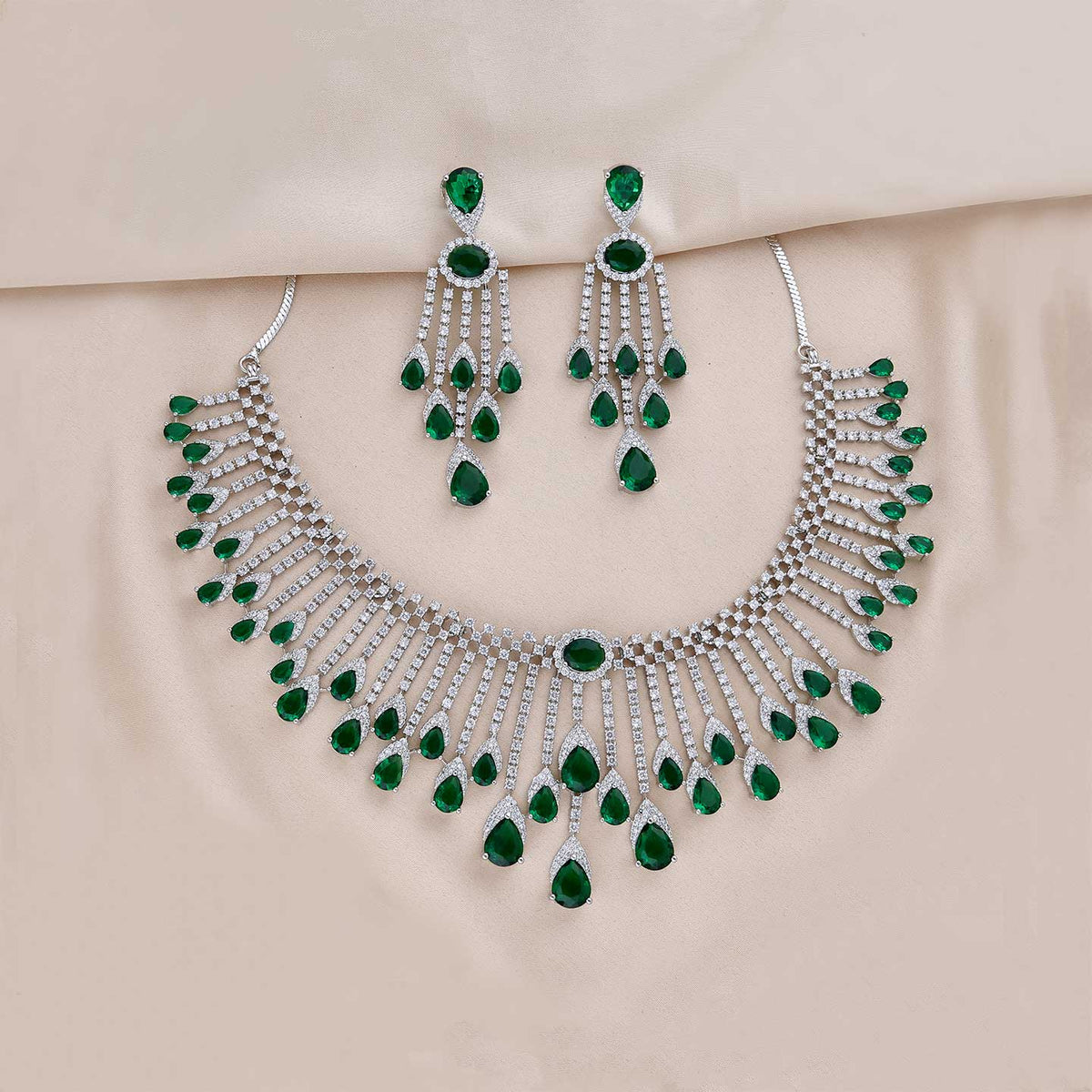 CZ Diamond Engagement Necklace set - ESKU301800283