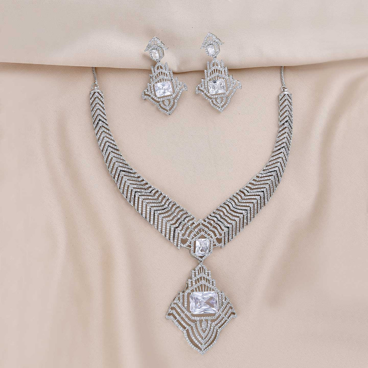 AD / CZ Necklace Set - ESKU301800284