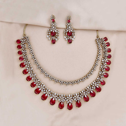 Moissanite Mehandi Necklace Set - ESKU301800286