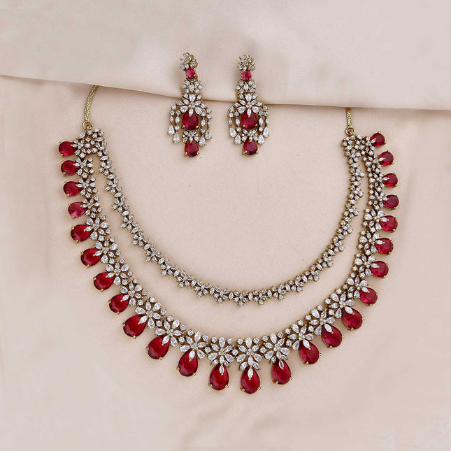 Moissanite Mehandi Necklace Set - ESKU301800286