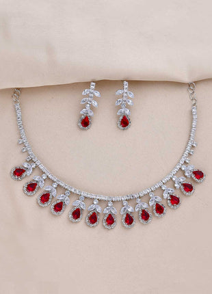 American Diamond Necklace Set for Wedding - ESKU301800298