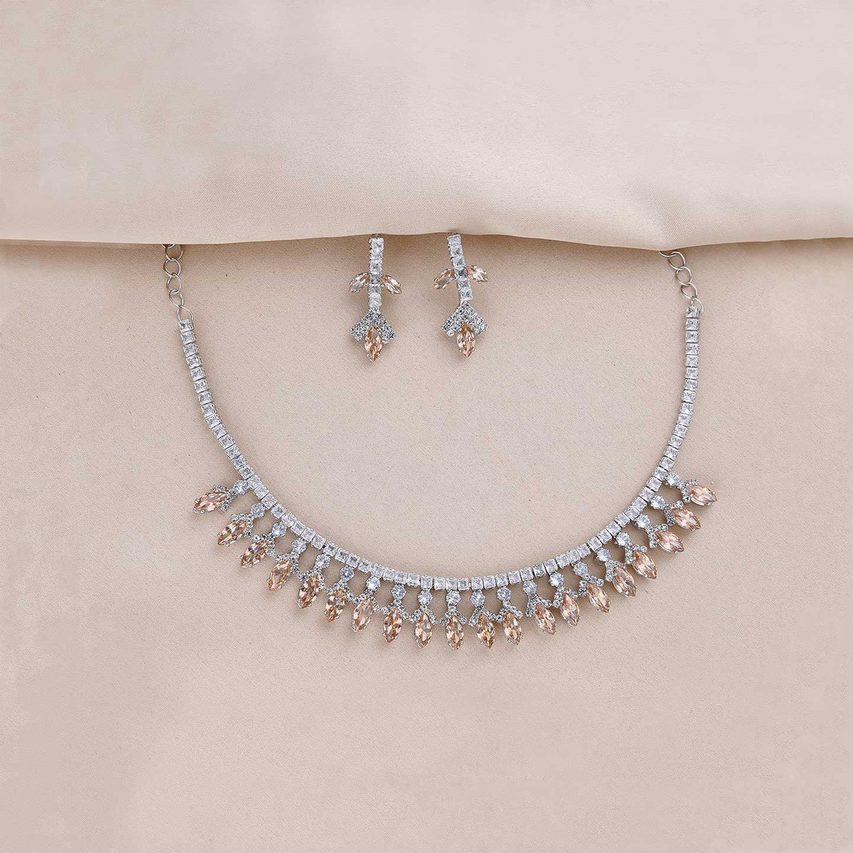 CZ Studded Necklace Set - ESKU301800299