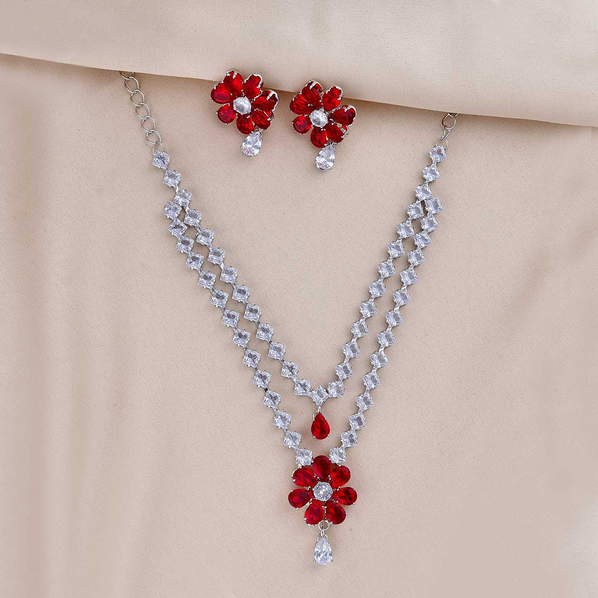 American Diamond Necklace Set - ESKU301800307