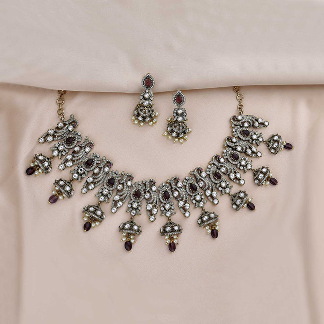 AD Hasli Peacock Necklace With Earring - ESKU301800334