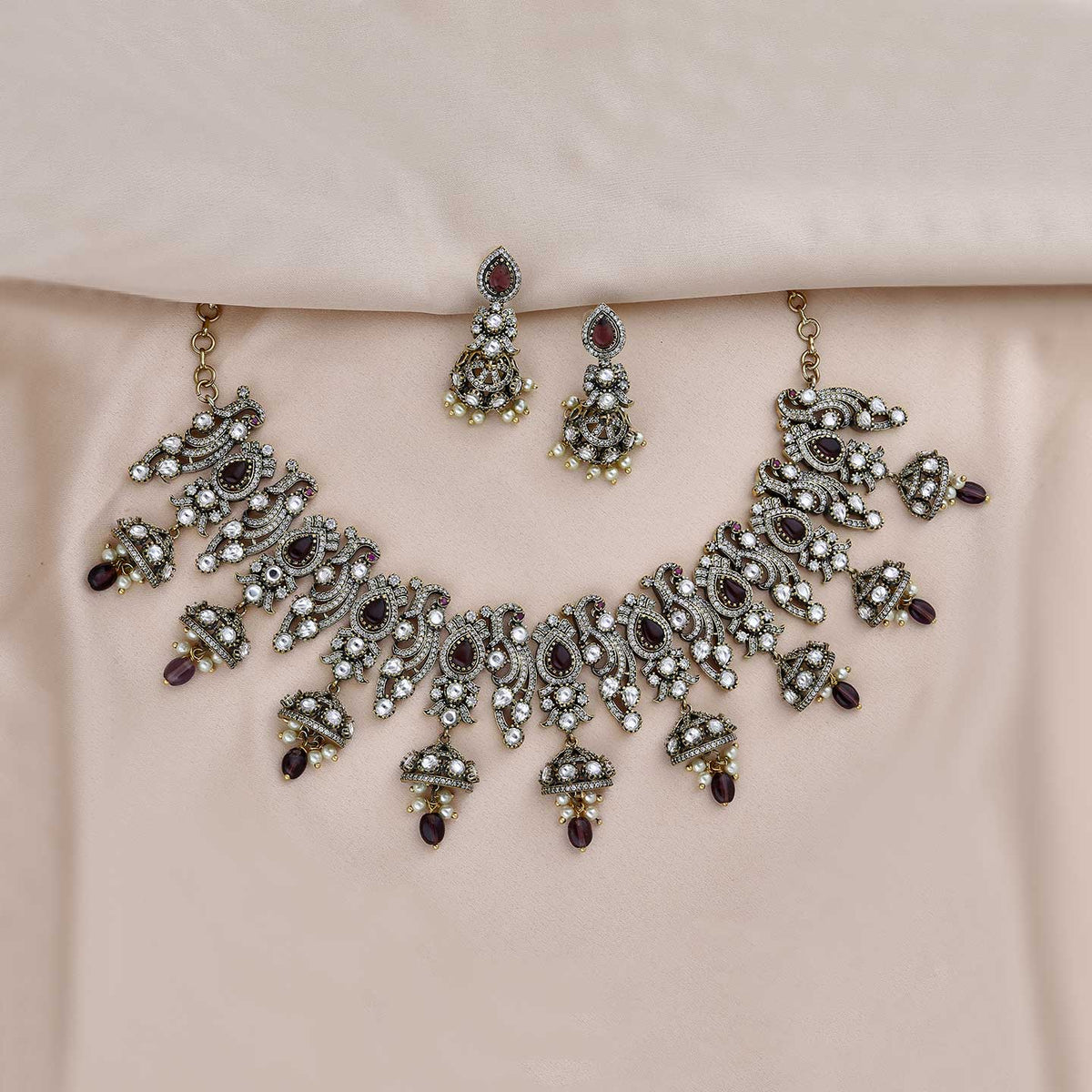 AD Hasli Peacock Necklace With Earring - ESKU301800334