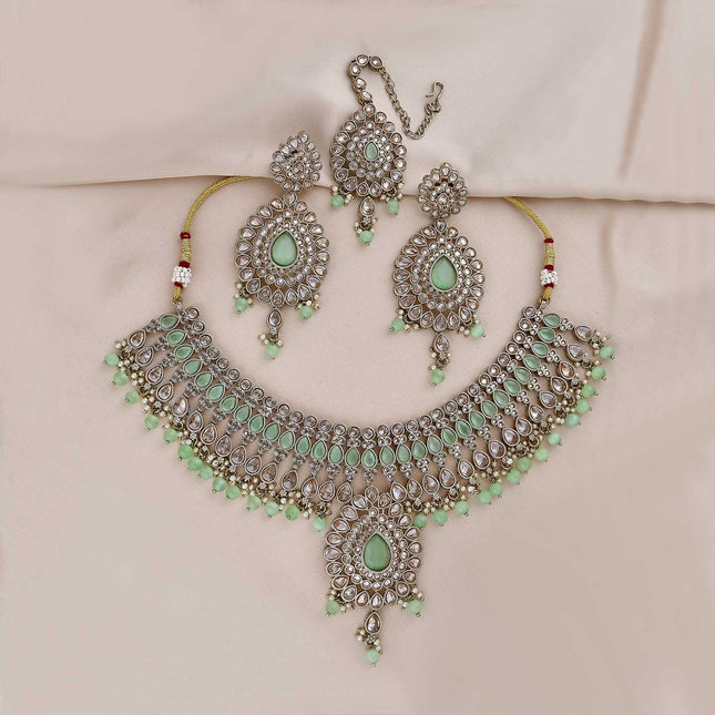 Beautiful Reverse AD Jewellery Set - ESKU301800355