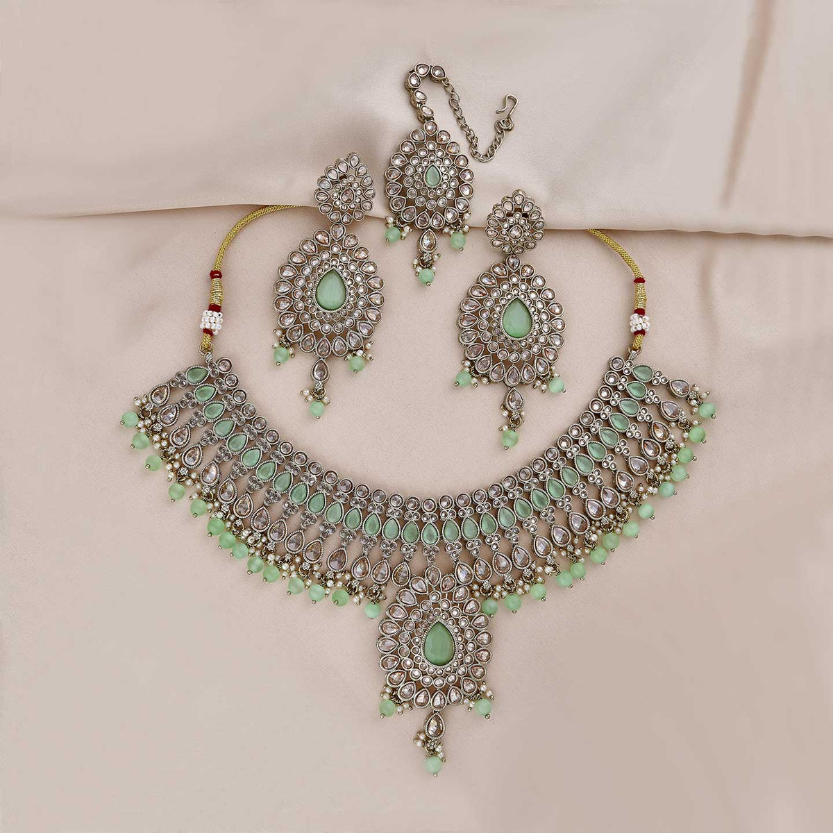 Beautiful Reverse AD Jewellery Set - ESKU301800355