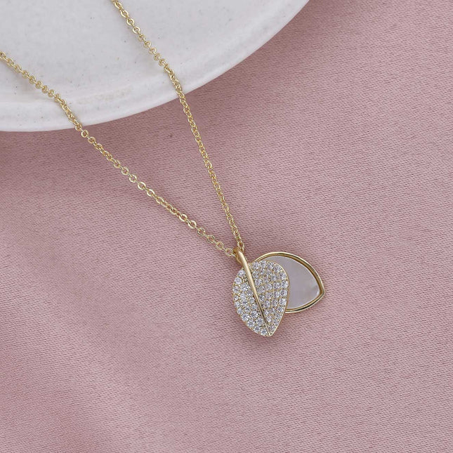 Diamond Studded Pendant With Chain - ESKU301800384
