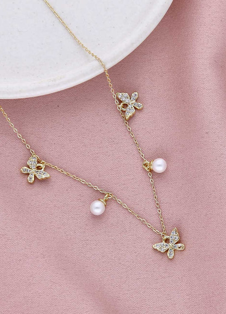Sparkly Butterfly Necklace - ESKU301800386