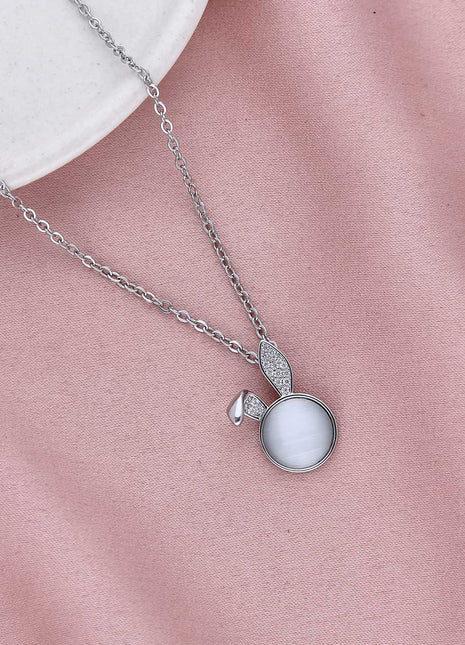 CZ-Studded Rabbit Pendant - ESKU301800393