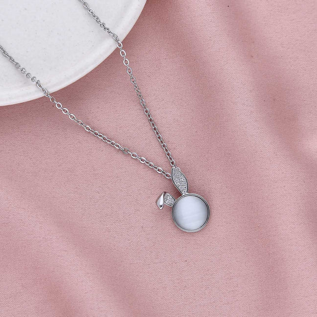 CZ-Studded Rabbit Pendant - ESKU301800393