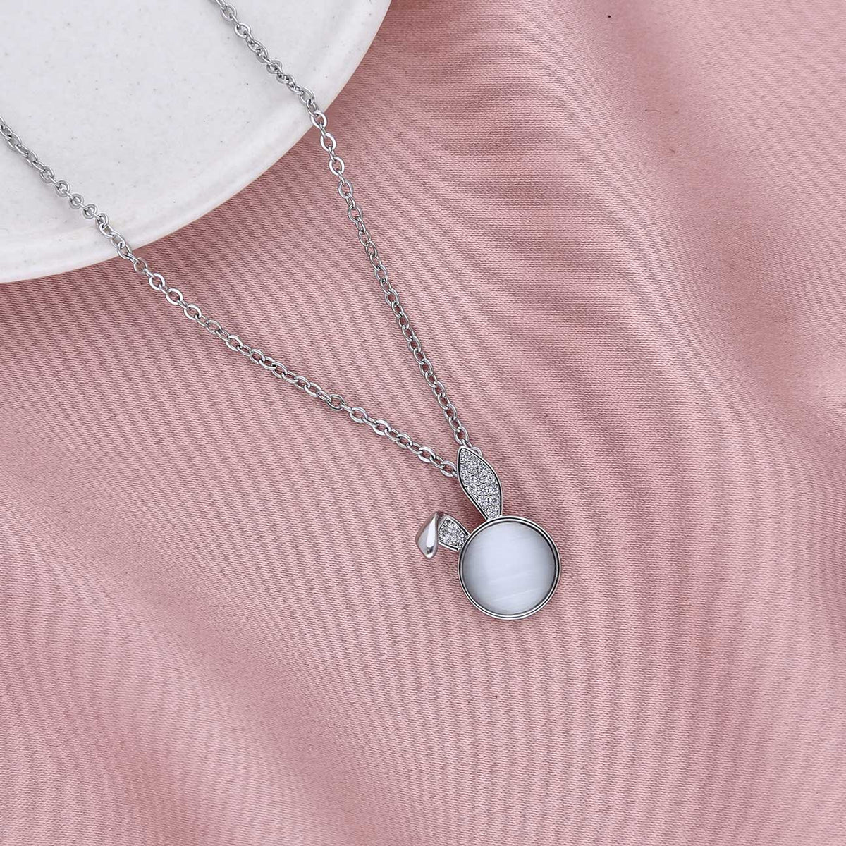 CZ-Studded Rabbit Pendant - ESKU301800393