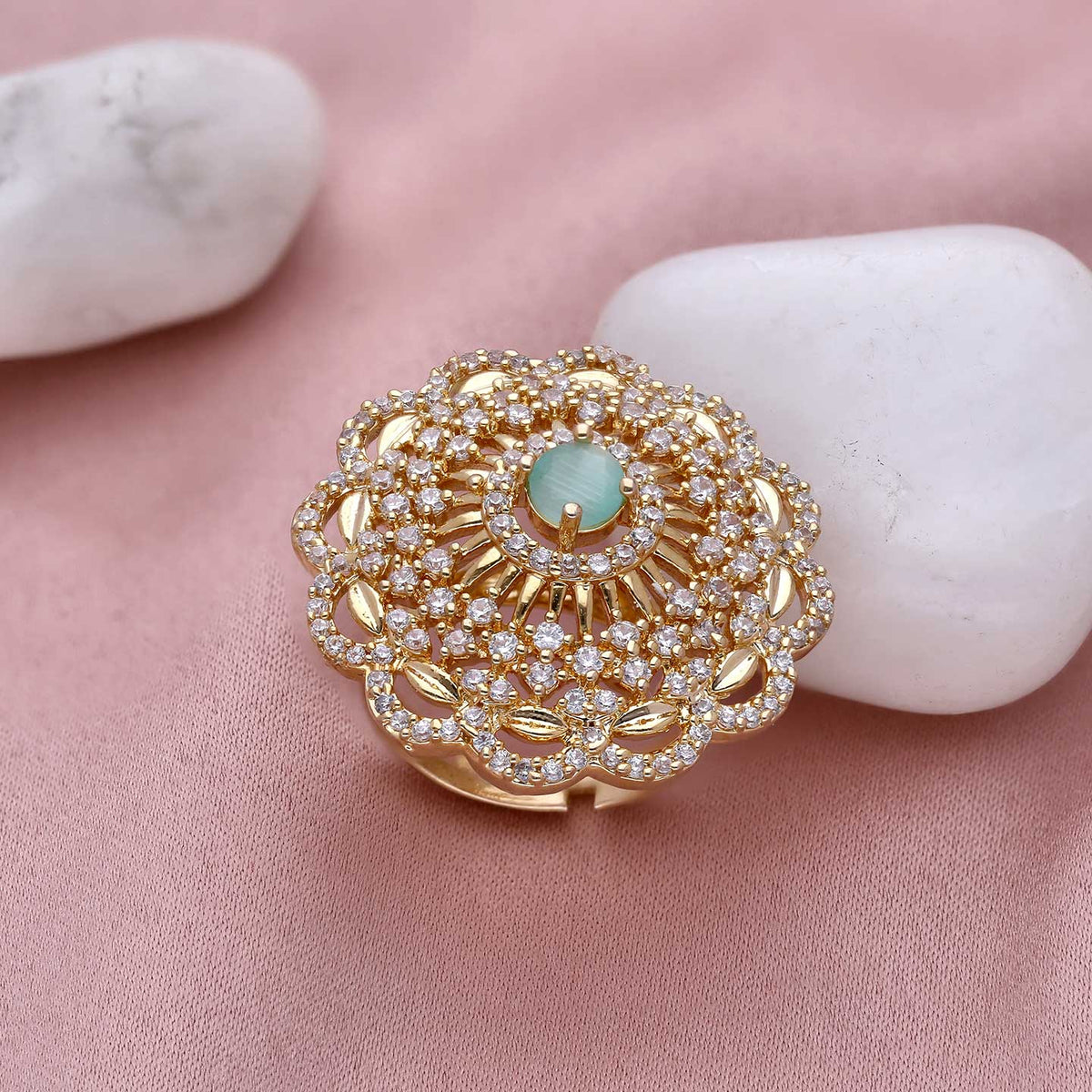 Studded Finger Ring - ESKU301800456