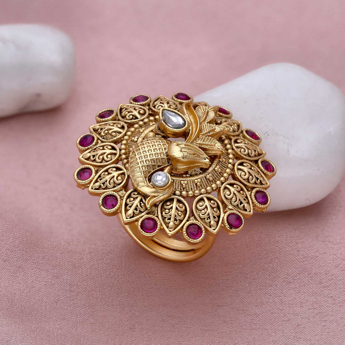 Adjustable Cz/Ad Finger Ring For Women - ESKU301800478
