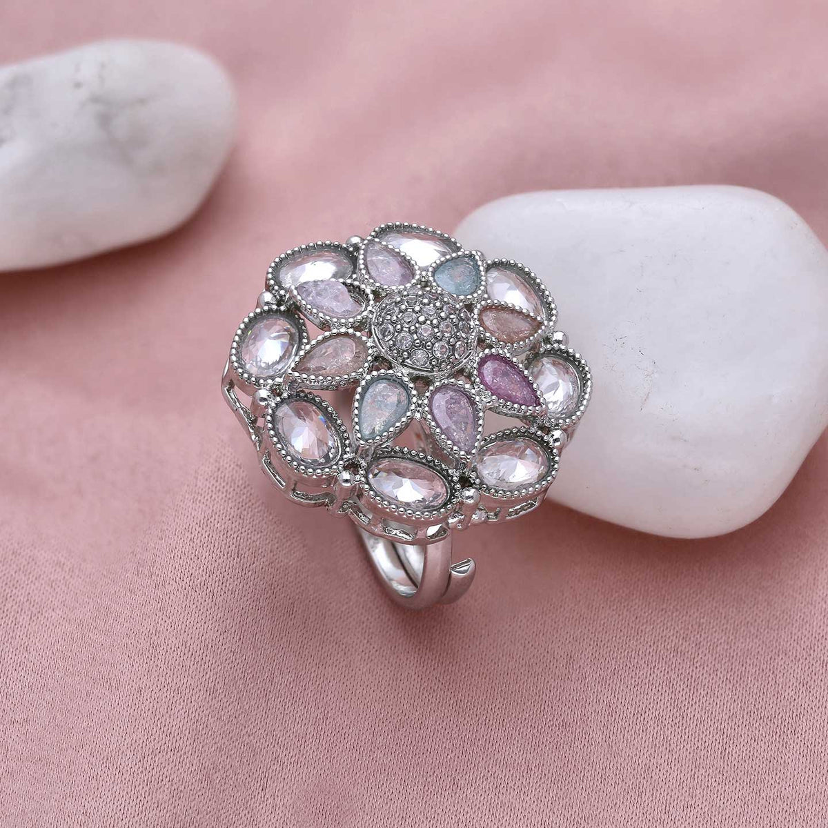 American Diamond Studded Finger Ring - ESKU301800484