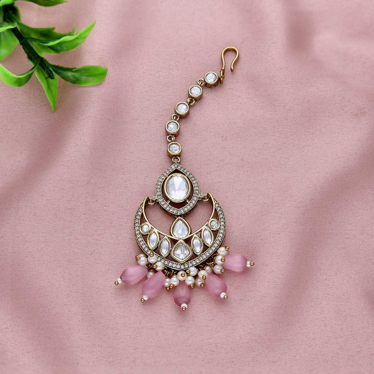 Studded Maang Tikka For Girls - ESKU301800519