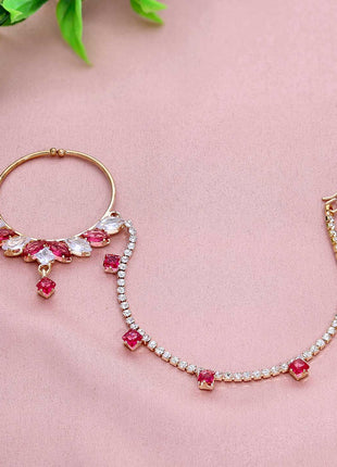 Gold-Plated Stone-Studded Nosepin - ESKU301800589