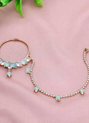 Gold-Plated Stone-Studded Nosepin - ESKU301800590