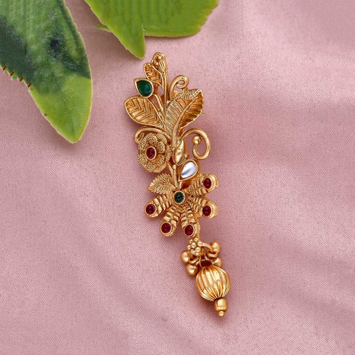 Golden Brass Saree Brooch Pin - ESKU301800665
