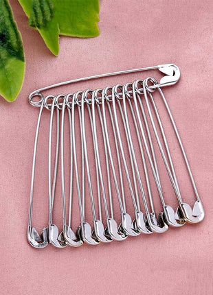 Safety Pins in Rhodium finish - 5 No - ESKU301800683