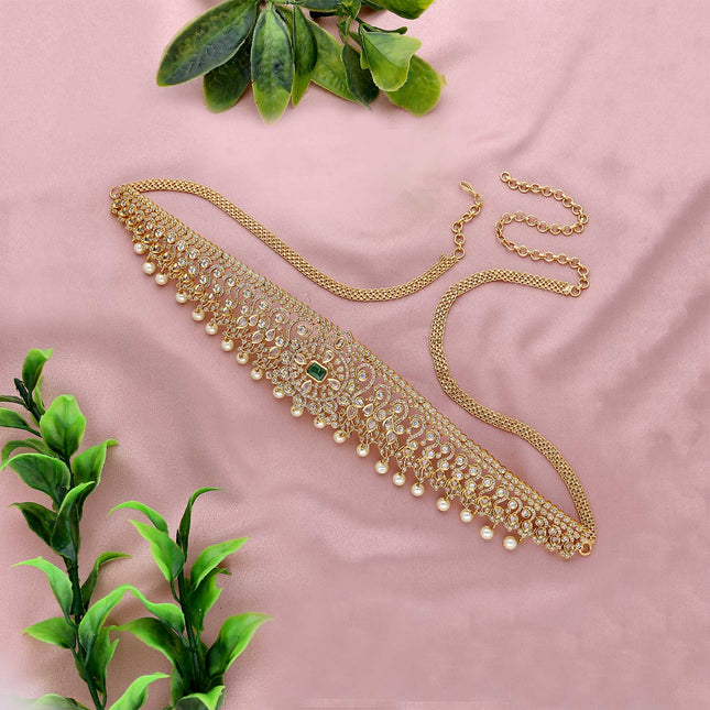 Style Gold Plated Indian CZ Waist Belt - ESKU301800690