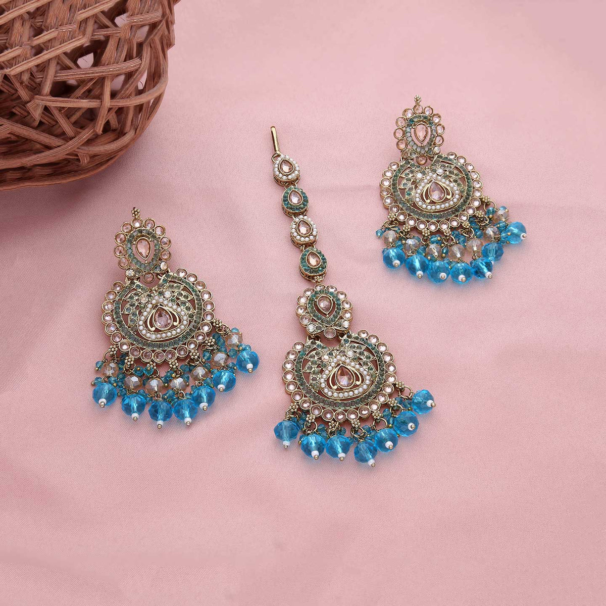 Elegant Earring With Tikka - ESKU301800726