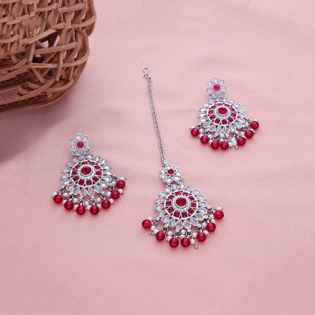 Beautiful Earring With Tikka - ESKU301800731