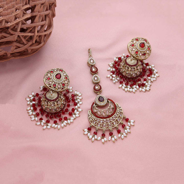 Stylish Earring With Tikka - ESKU301800732