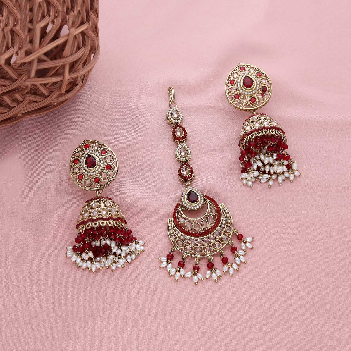 Stylish Earring With Tikka - ESKU301800732