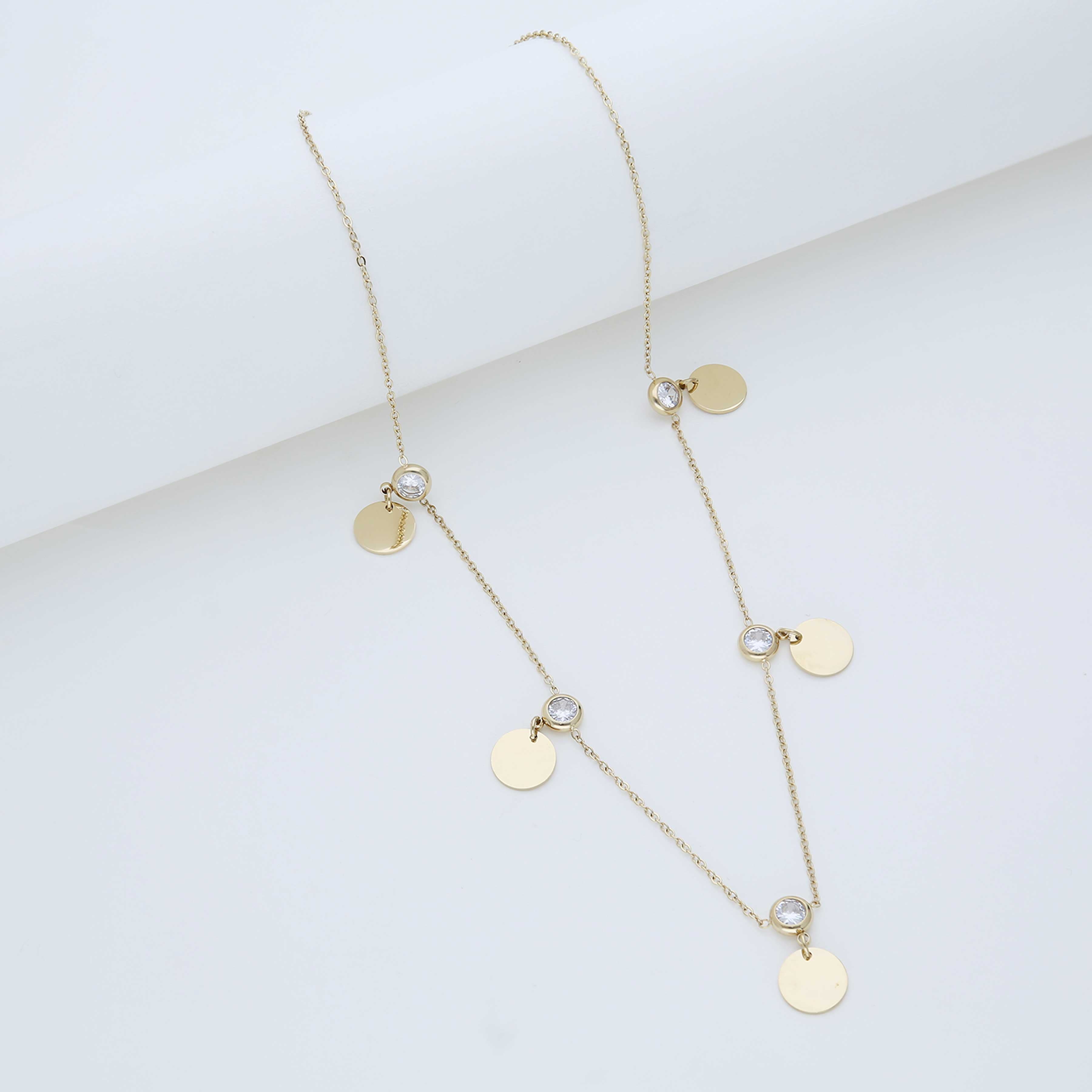 CZ-Studded Chain Pendant - ESKU301800749