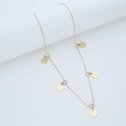 CZ-Studded Chain Pendant - ESKU301800749