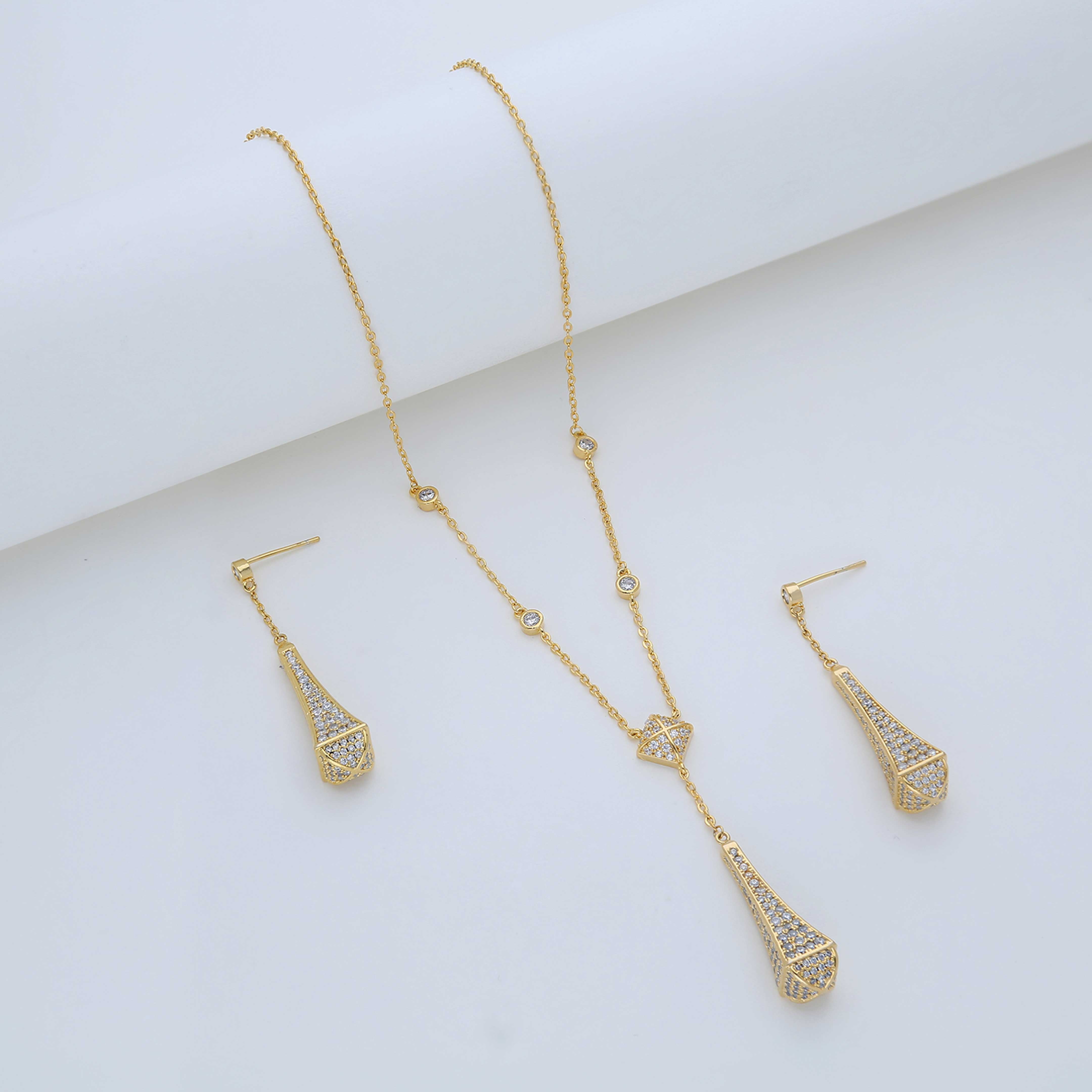 Crystal Bow Cz Pendant With Chain - ESKU301800793