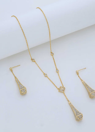Crystal Bow Cz Pendant With Chain - ESKU301800793