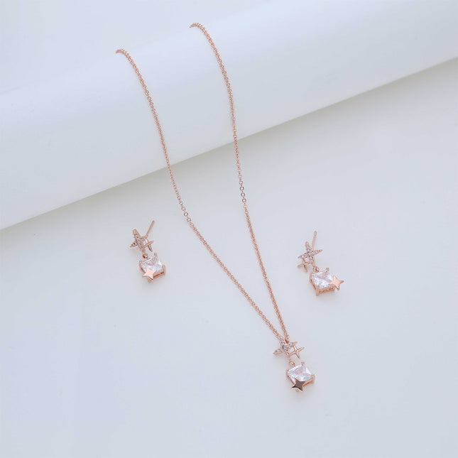American Diamond Studded Pendant Set - ESKU301800796