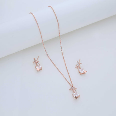 American Diamond Studded Pendant Set - ESKU301800796