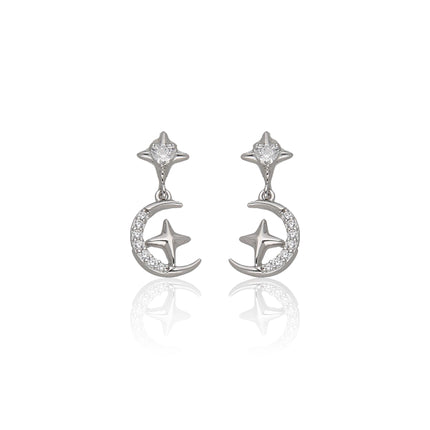Moon With Star Earring - ESKU302001791