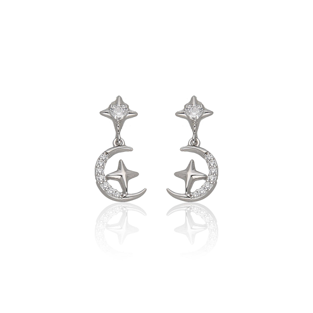 Moon With Star Earring - ESKU302001791