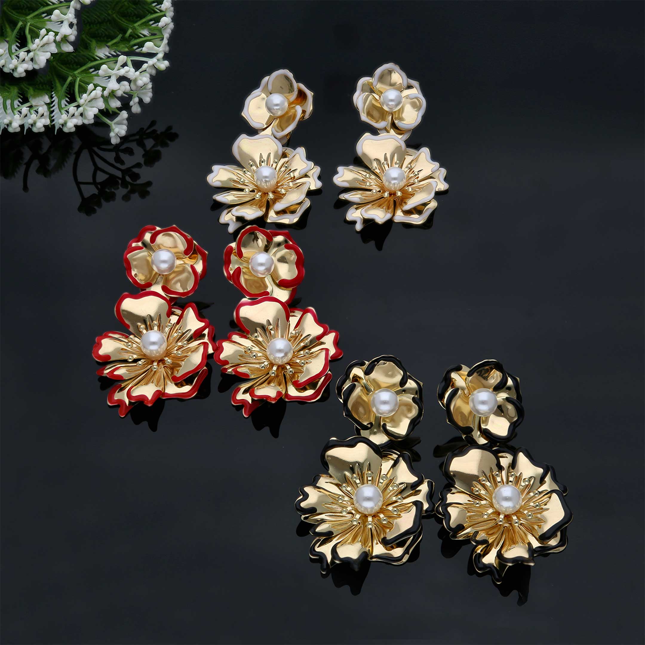 Western Stylish Flower Earrings - ESKU302001899