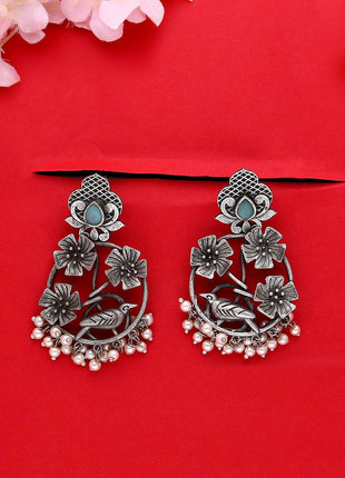 Bird and Leaf Design Long Earring - ESKU302101990