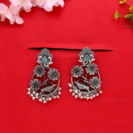 Bird and Leaf Design Long Earring - ESKU302101990