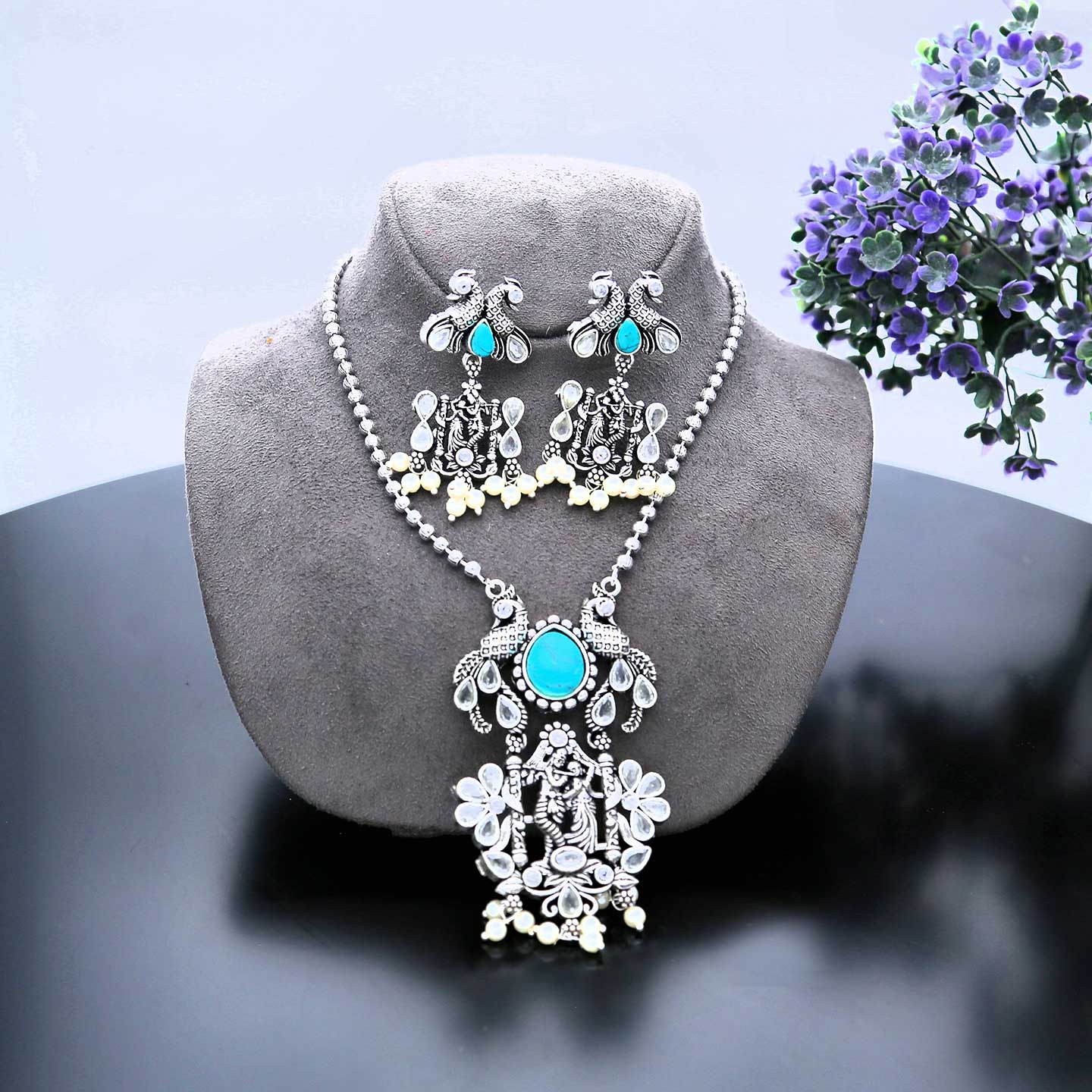 Stylish Oxidized Jewellery Set - ESKU302102037
