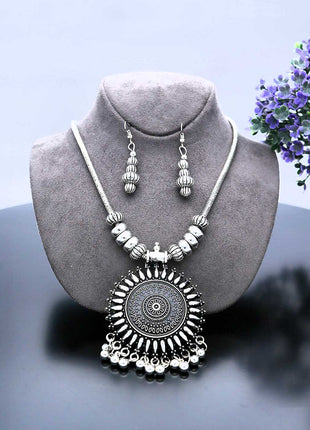Ethnic Necklace Set with Earrings - ESKU302102043