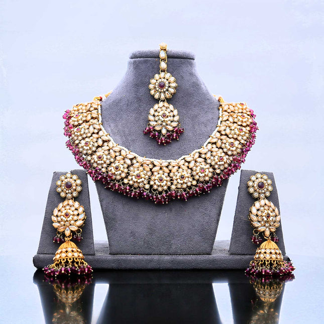 Crystal & Pearls Beaded Jewellery Set - ESKU302102046